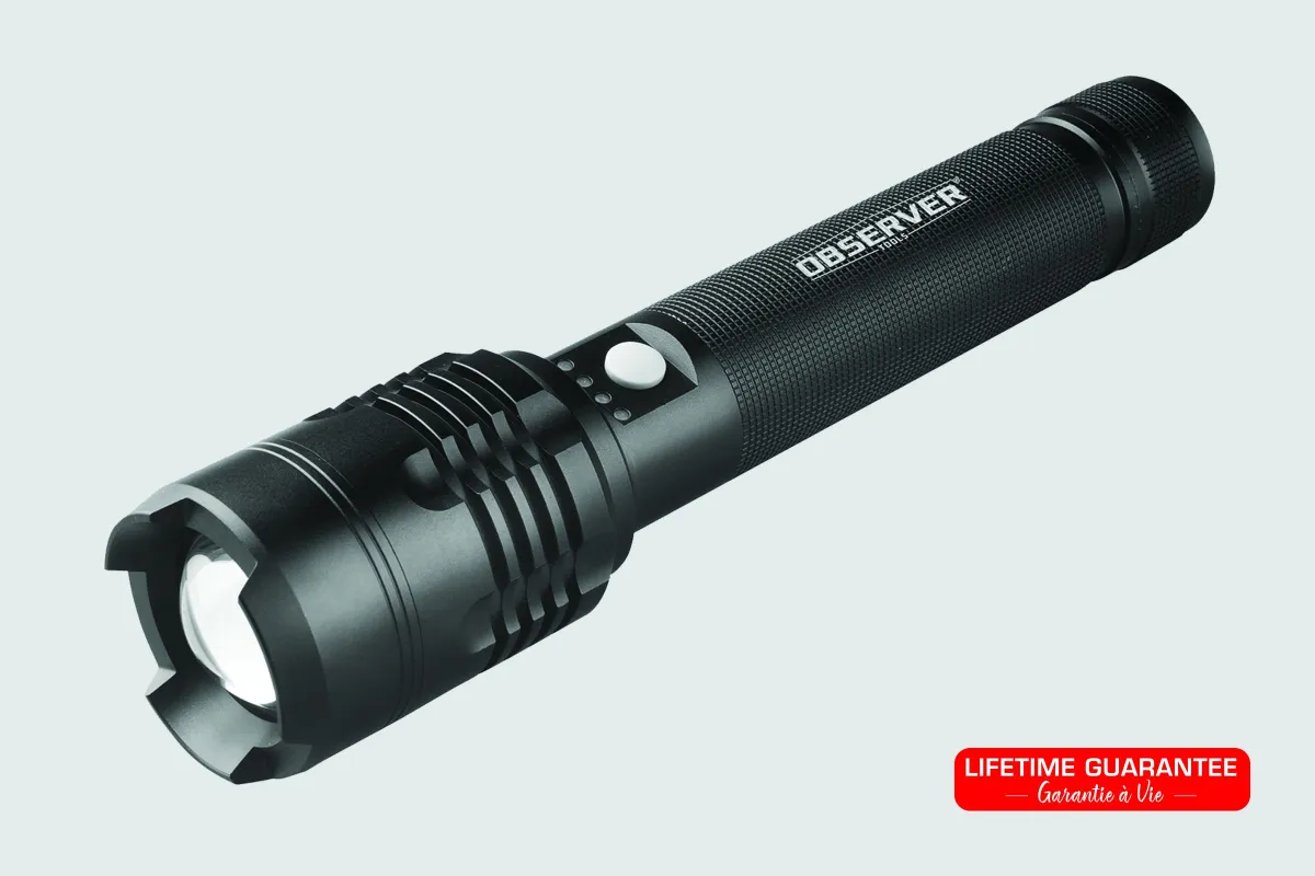 Krachtige zaklamp met brede lichtbundel van 4000 lumen OBS-FL4 - Krachtig | Observer Tools