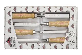 Juego de 4 cinceles de madera con mangos de haya roja. 3511 04 | Cincel | Stubai
