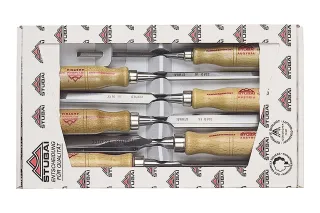 Set di 6 scalpelli da legno con manici in faggio rosso 3511 06 | Scalpello | Stubai