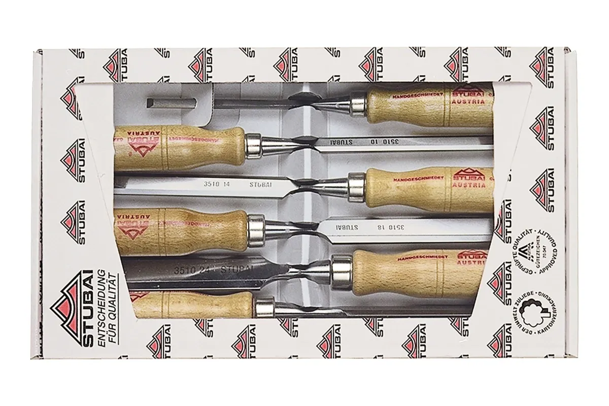 6-piece wood chisel set with red beech handles 3511 06 | Chisel | Stubai