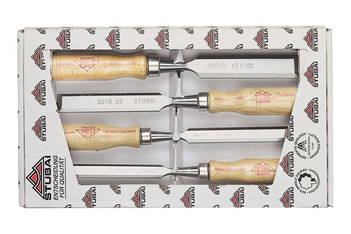 Special wood chisel set, Swedish shape, 4 pieces 3531 04 | Chisel | Stubai