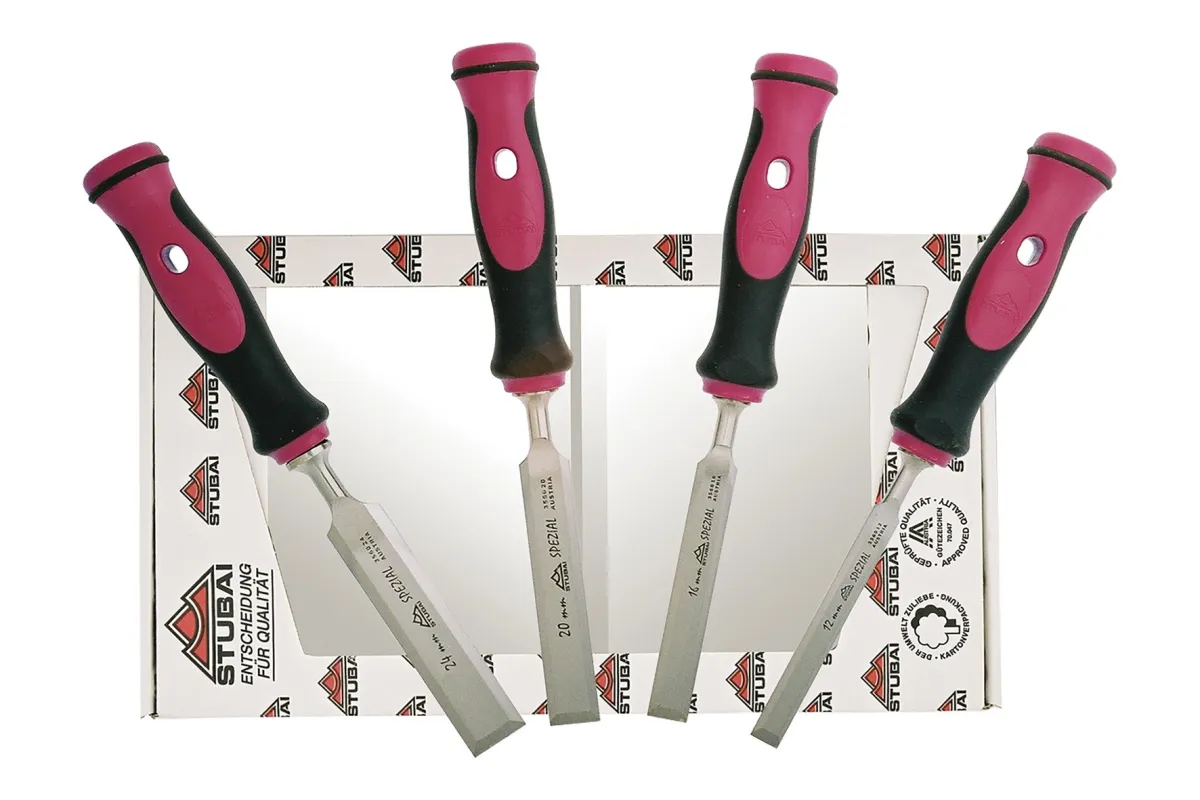 Juego profesional de cinceles para madera con mango de 2K, 4 piezas. 3561 04 | Cincel | Stubai
