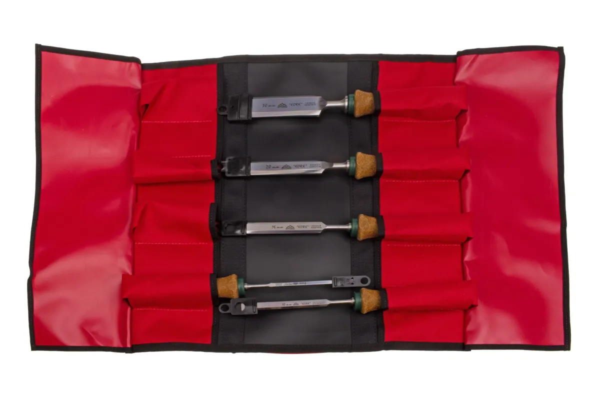 Professionele houtbeitelset, Zweedse stijl met kurken handvat, 5-delig S3571 05 | Beitel | Stubai
