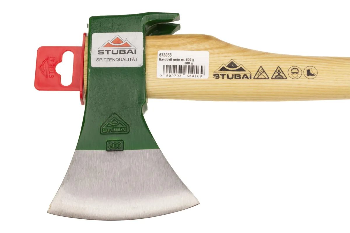 No. 6720 Hachette, tête laquée verte 6720 53 | Outils avec manche en bois | Stubai