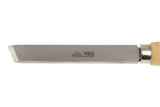 Angled shape turner's chisel 7020 15 | HSS turning tool with alder wood handle | Stubai