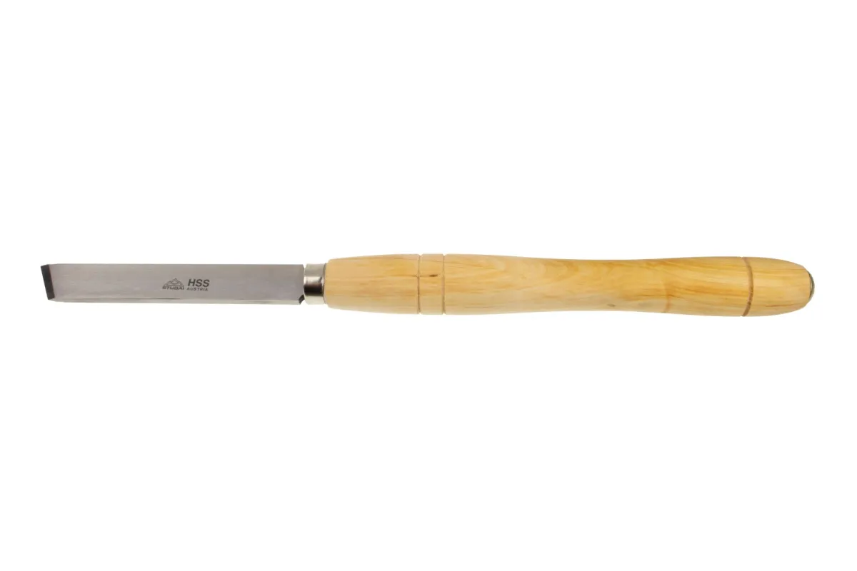 Ciseau de tourneur forme oblique 7020 30 | Outil de tournage HSS avec manche en bois d’aulne | Stubai