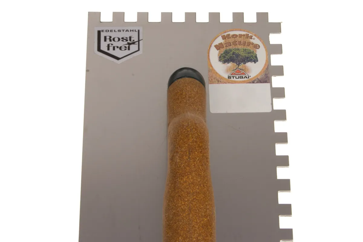 Finishing trowel for cement, "Profi", notched 4354 08KG | Trowel with cork handle | Stubai